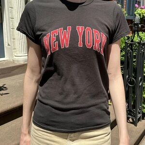 Brandy Melville New York Black and Red Top 100% Cotton